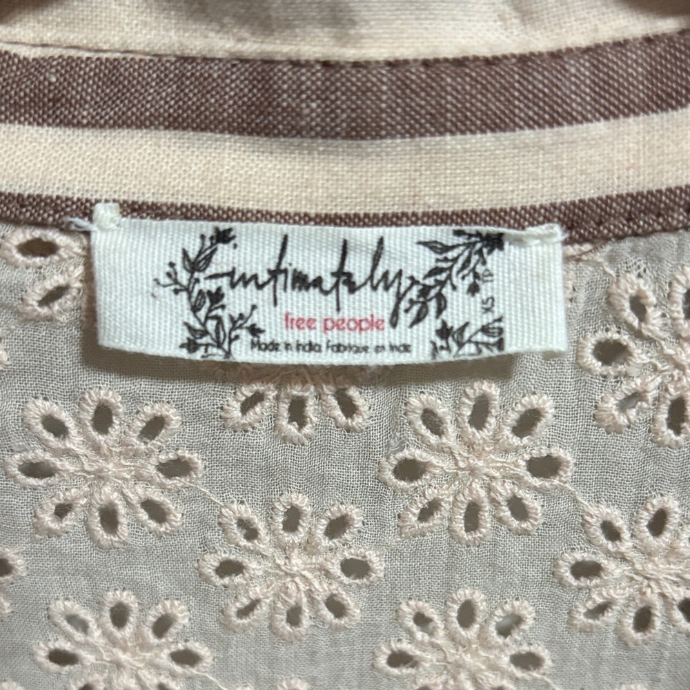 Free People Clear Skies Button Up Blouse-Striped - Picture 5 of 5